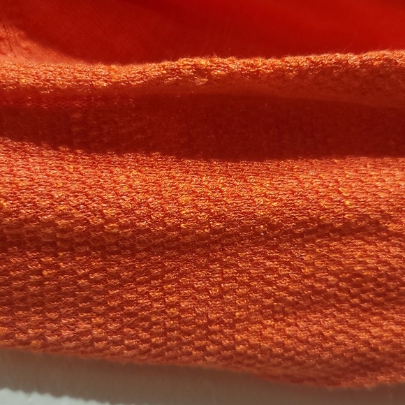 NWT J. Jill Zinnia Cut out Sleeves Long Sleeve Orange Linen Top sz M - Picture 6 of 8